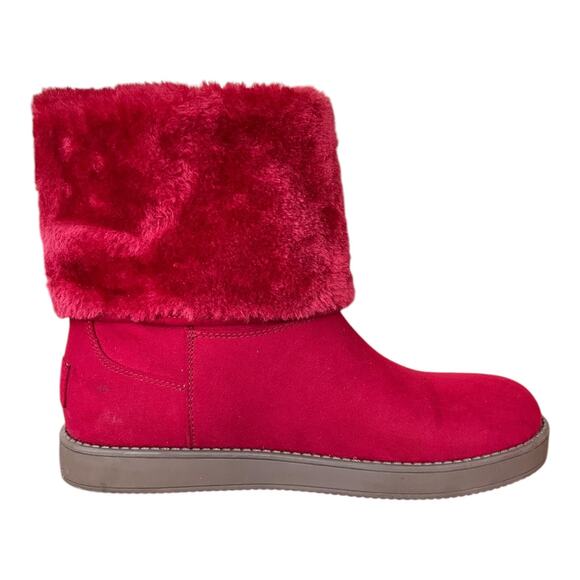 G by Guess Los Angeles Red Faux Suede and Fur Boots Women's Size 7 - Picture 3 of 8